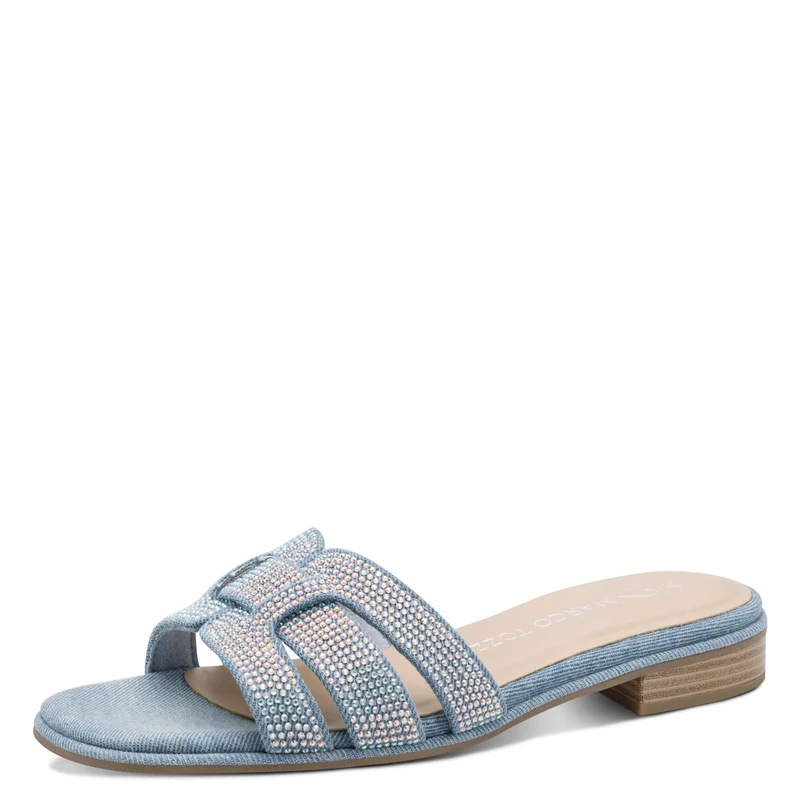 MARCO TOZZI Women's Sandal soft Feel Me Footbed soft Lining Stylish, blue (LT.BLUE JEANS), 4 UK