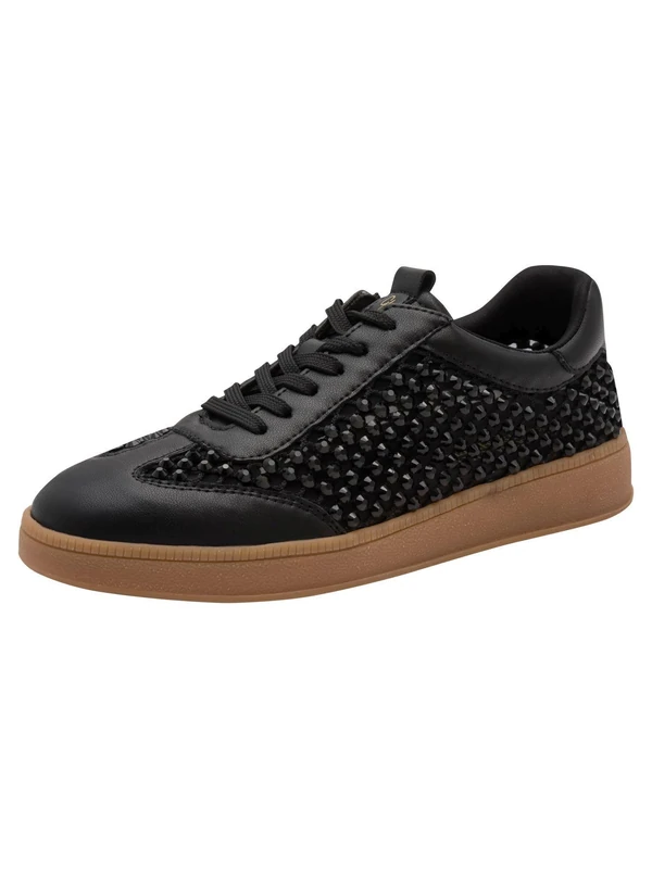 MARCO TOZZI Women Sneaker Soft Feel Me Removable Footbed Stylish, Black (Black), 4 UK