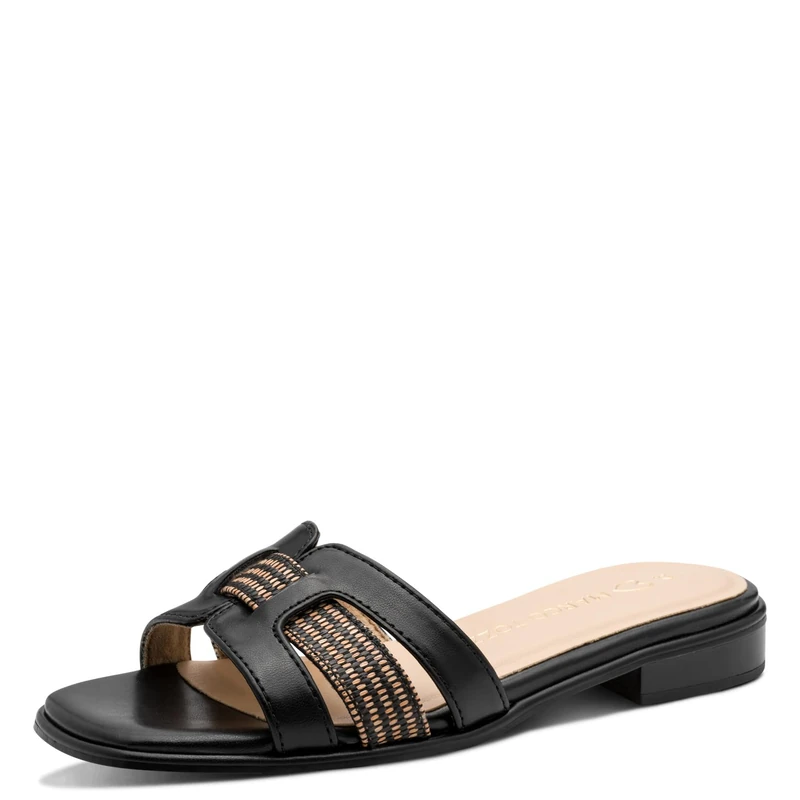 MARCO TOZZI Women's Sandal Soft Feel Me Footbed Soft Lining Vegan Modern, Black (Black Comb), 7.5 UK