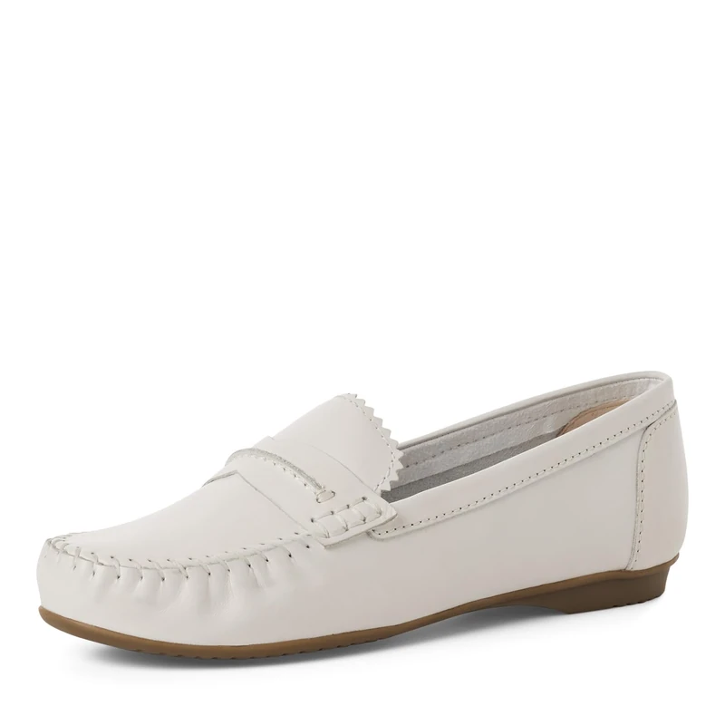 MARCO TOZZI Women's Moccasin Leather Refined, White (White), 7 UK