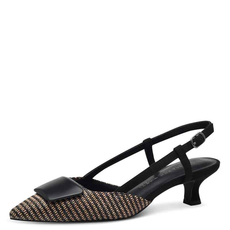 MARCO TOZZI Women's Pumps Soft Feel Me Footbed Soft Lining Vegan Pointed, Black (Black Comb), 7 UK