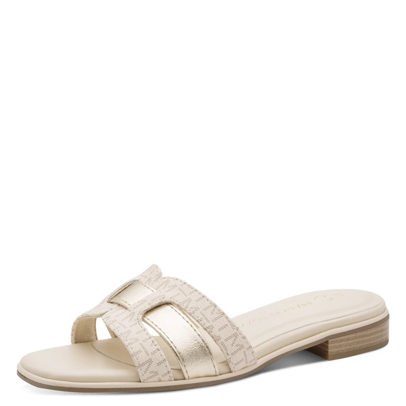 MARCO TOZZI Women's Sandal Soft Feel Me Footbed Soft Lining Vegan Modern, Beige (Cream Comb), 7 UK