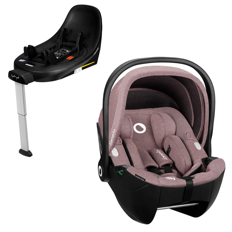 Lionelo Moxie i-Size Infant Car Seat 40–87 cm with 360° ISOFIX Base – Lightweight Baby Carrier, Side Impact Protection, Memory Foam, Adjustable Headrest, Dri-Insert, Stroller Travel System Compatible