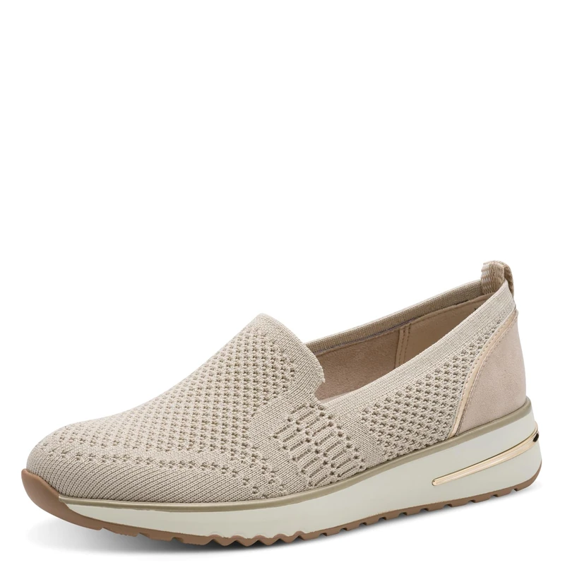 MARCO TOZZI Women's Sneaker soft Feel Me Removable Footbed soft lining Modern, beige (DUNE), 5.5 UK