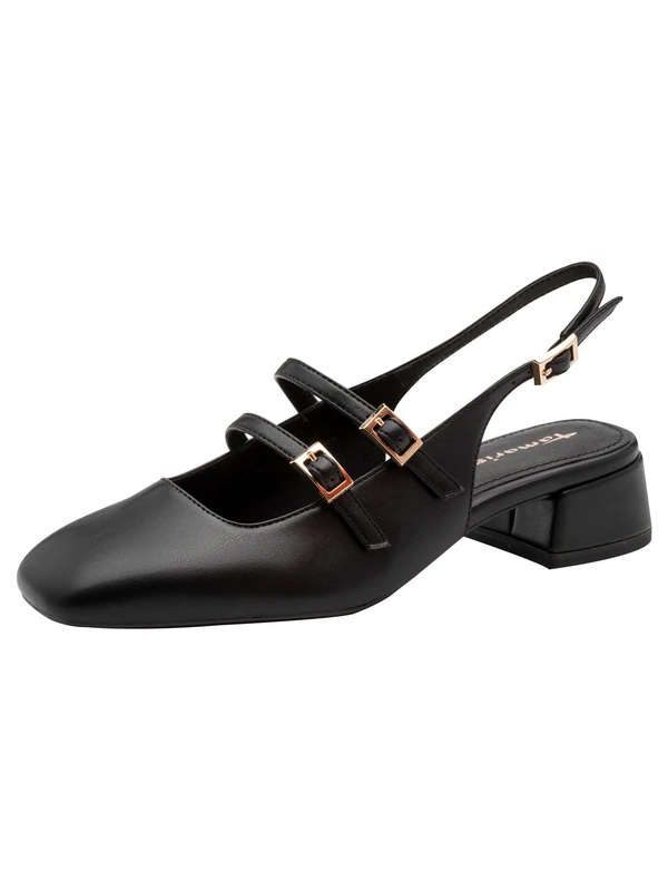 Tamaris Women's slingback pump with block heel black 7.5 UK