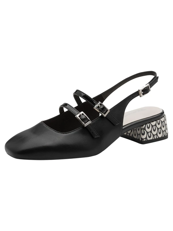 Tamaris Women's slingback pump with block heel black 5.5 UK - Image 1