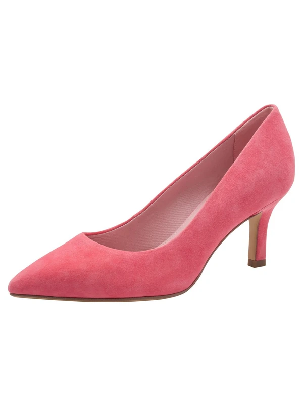 Tamaris Women's leather pumps with stiletto heel pink 4 UK
