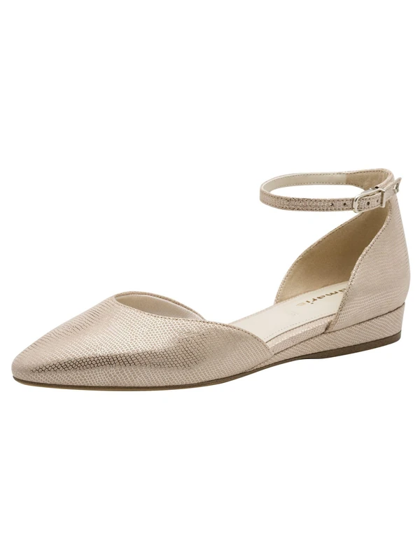Tamaris Women's ballerina with strap flat metallic 5 UK