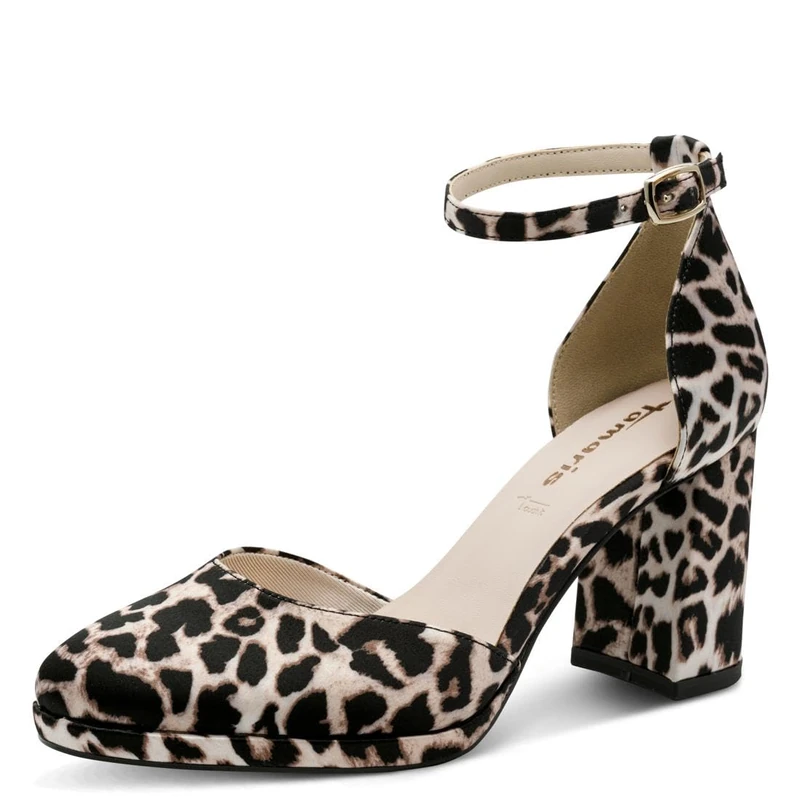 Tamaris Women's pumps with block heel brown 4 UK