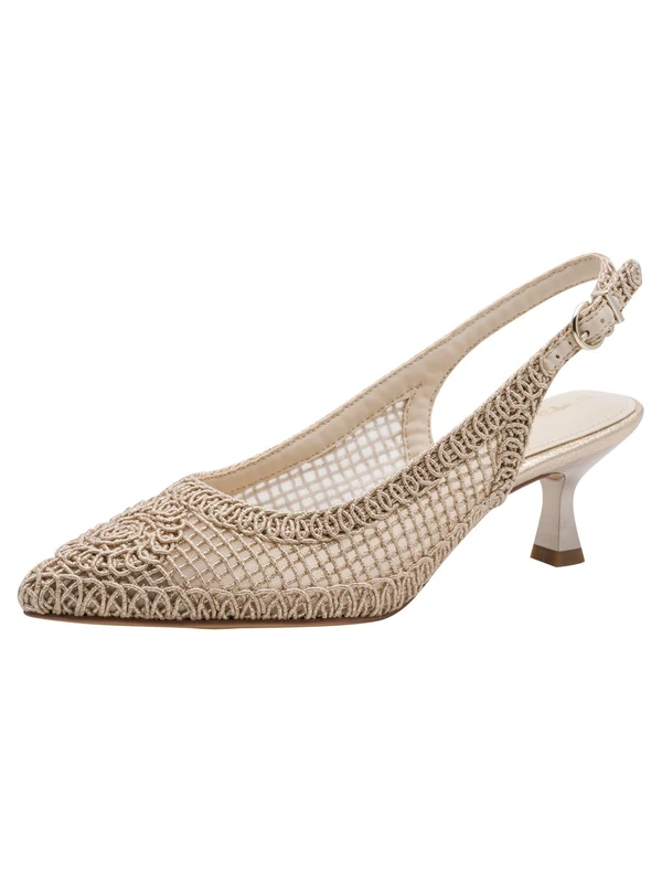 Tamaris Women's slingback pump with stiletto heel metallic 3.5 UK - Image 1