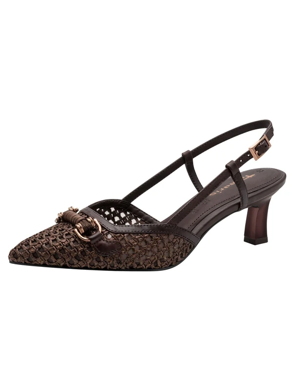 Tamaris Women's slingback pump with stiletto heel brown 4 UK
