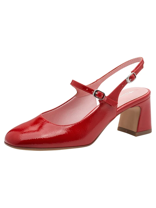 Tamaris Women's slingback pump with block heel red 4 UK - Image 1