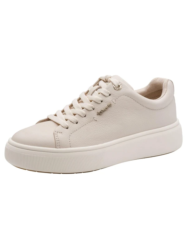 Tamaris Women Sneaker Low Leather beige 7.5 UK - Image 1