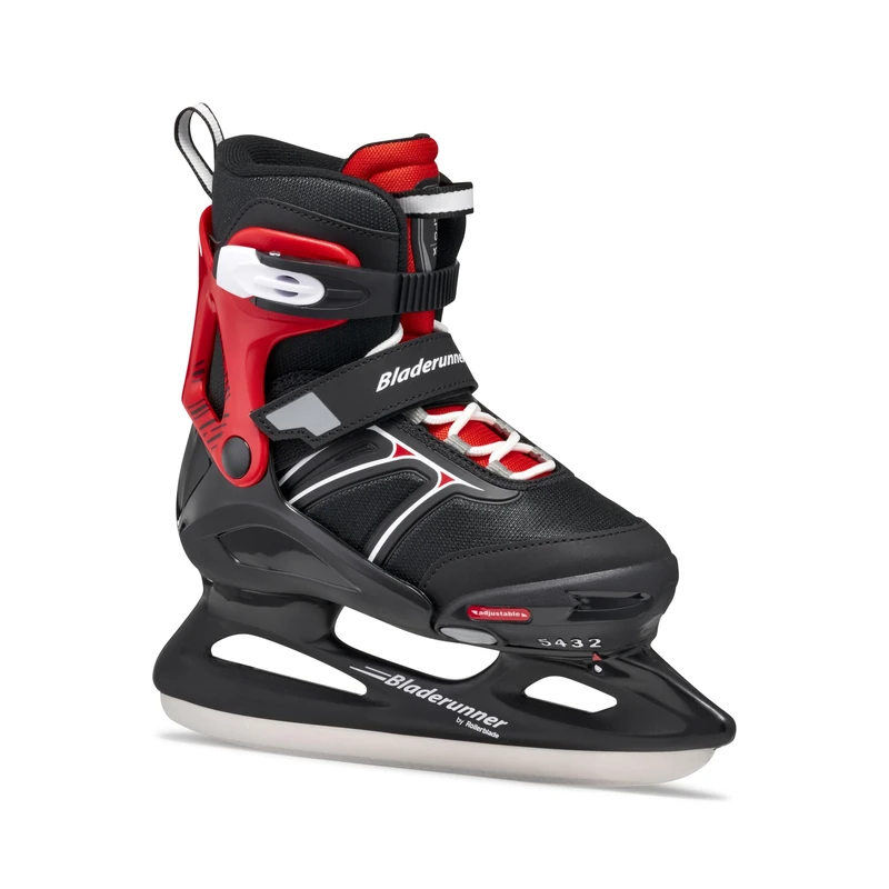 Bladerunner Micro Ice XT Adjustable Size Ice Skates, Children and Teenagers, Black/Red, 36-40
