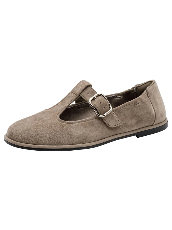 Tamaris Women's ballerina with strap leather flat beige 3.5 UK - Image 1