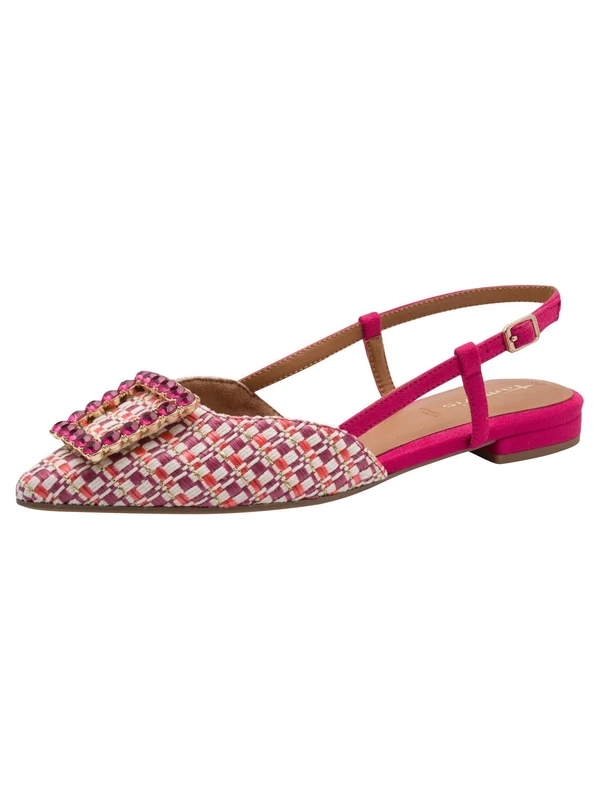 Tamaris Women's slingback pump with block heel pink 3.5 UK