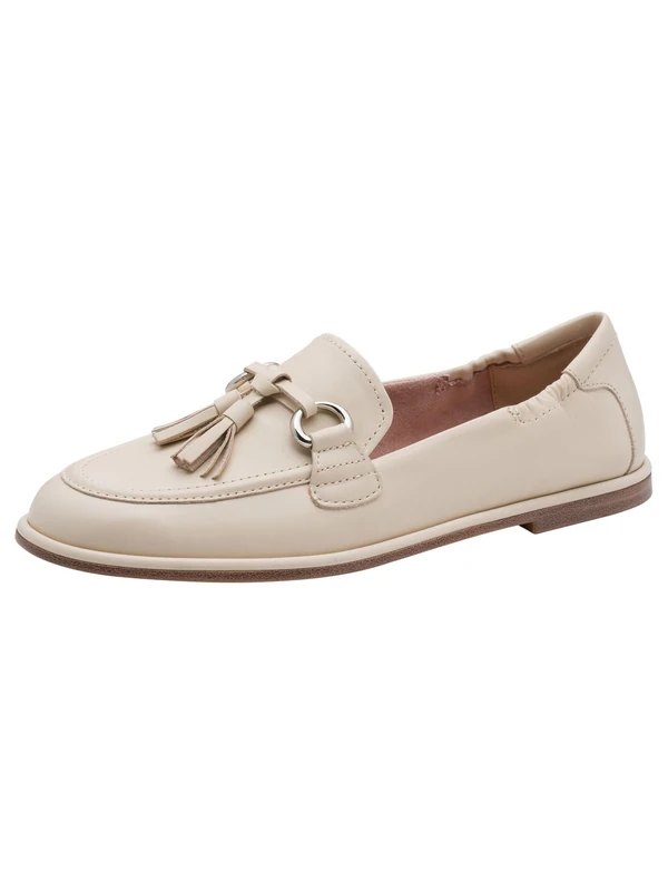 Tamaris Women's loafer flat leather beige 5.5 UK