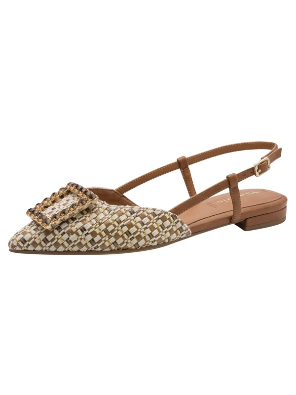 Tamaris Women's slingback pump with block heel beige 4 UK