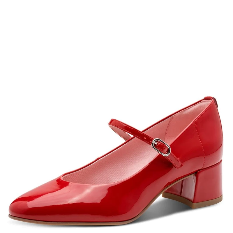 Tamaris Women's pumps with block heel red 4 UK
