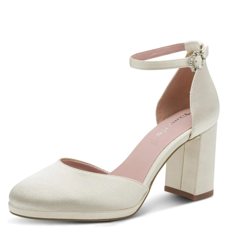 Tamaris Women's pumps with block heel white 3.5 UK