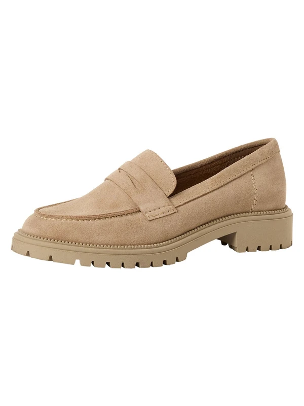 Tamaris Women's loafer flat leather beige 5.5 UK