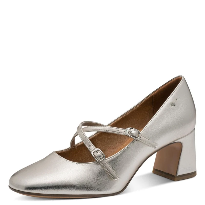 Tamaris Women's pumps with block heel metallic 5 UK - Image 1