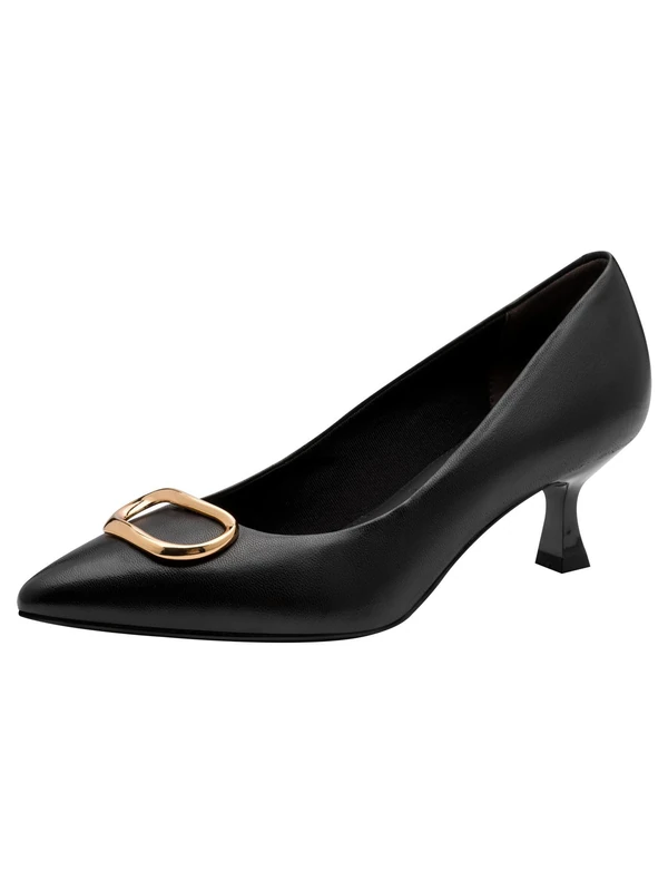 Tamaris Women's leather pumps with stiletto heel black 6.5 UK