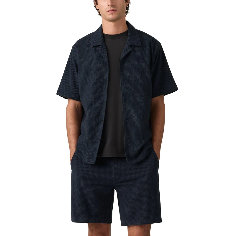 Levi's Sunset No Pkt Camp-Standard Button-Down Shirt, Cadiz Plaid Navy PLA, Men's L