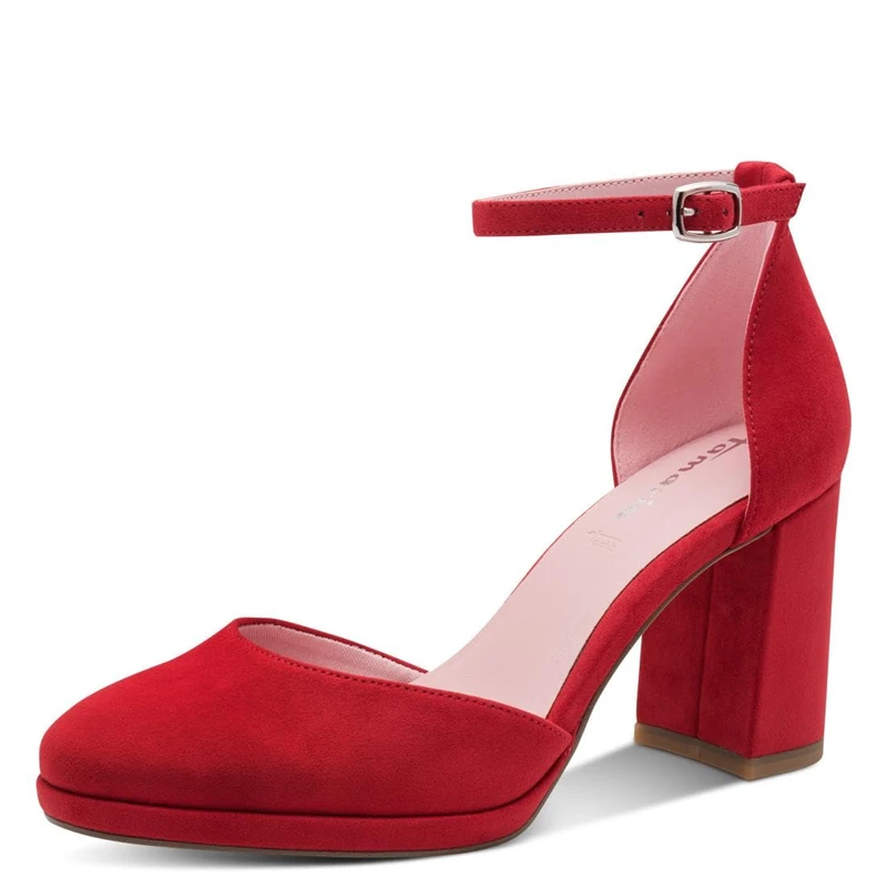 Tamaris Women's pumps with block heel red 5 UK
