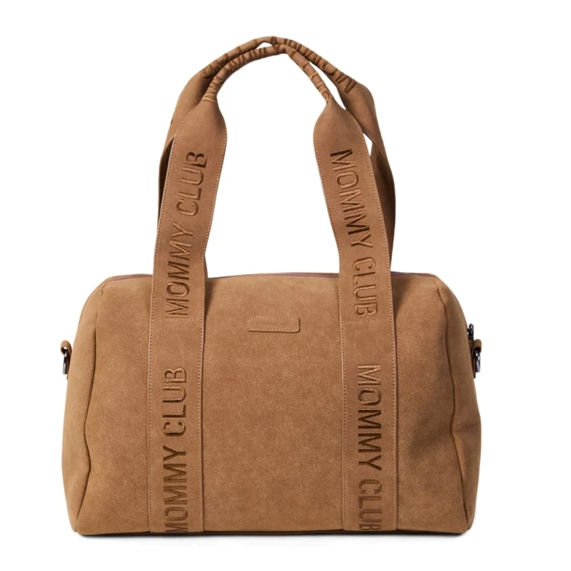 CHILDHOME, Baby Changing Bag, Mommy Bag, Baby Changing Mat Included, Plenty of Storage Space, Stroller Attachments, Shoulder Strap, Suede Material, 22L, Mommy Club Signature, Hazelnut