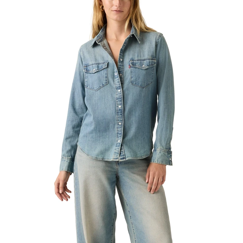 Levi's Damen Iconic Hemd mit Button-Down-Kragen, Bite Back Western, M