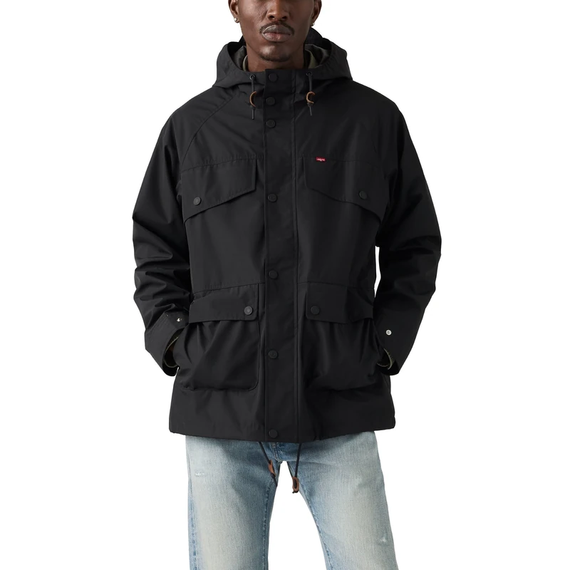Levi's Herren Marina Utility Parka Jacke, Jet Black, L