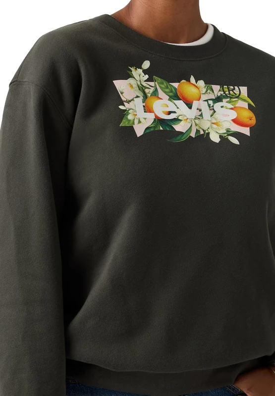 Levi's Women's Everyday Crew Sweatshirt, Crew Orange Farm Bw, XS