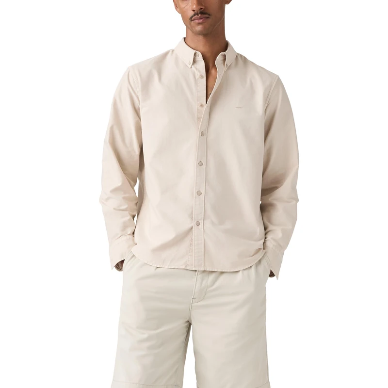 Levi's Herren Authentic Hemd mit Button-Down-Kragen, Pumice Stone Garment, Small