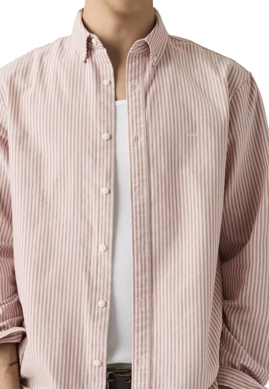 Levi's Herren Authentic Hemd mit Button-Down-Kragen, Waylon Stripe Au NAT, L