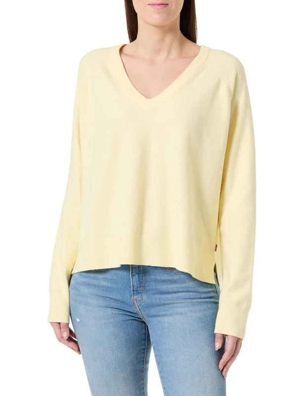 Levi's Damen Tara Super Soft Vneck Pullover, French Vanilla, L