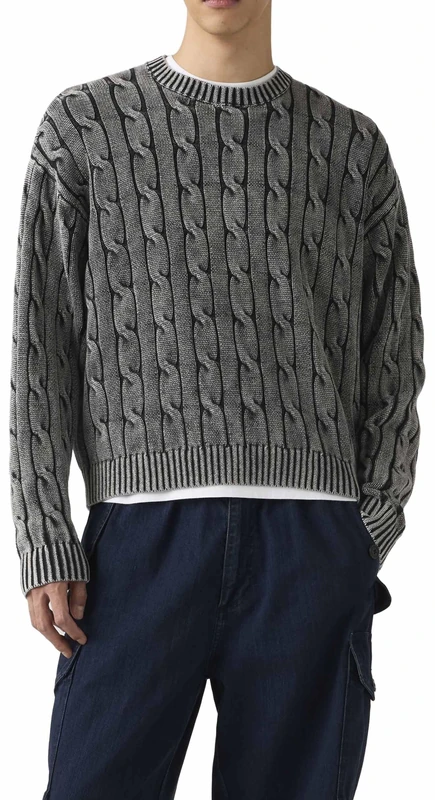 Levi's Herren Carmel Crew Pullover, Cable Rib 5Gg Phanto, Large - Image 1