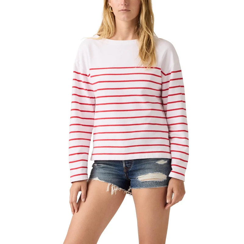 Levi's Damen Marin Top T-Shirt, Magnolia Stripe Brig, S