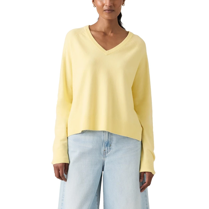 Levi's Damen Tara Super Soft Vneck Pullover, French Vanilla, S