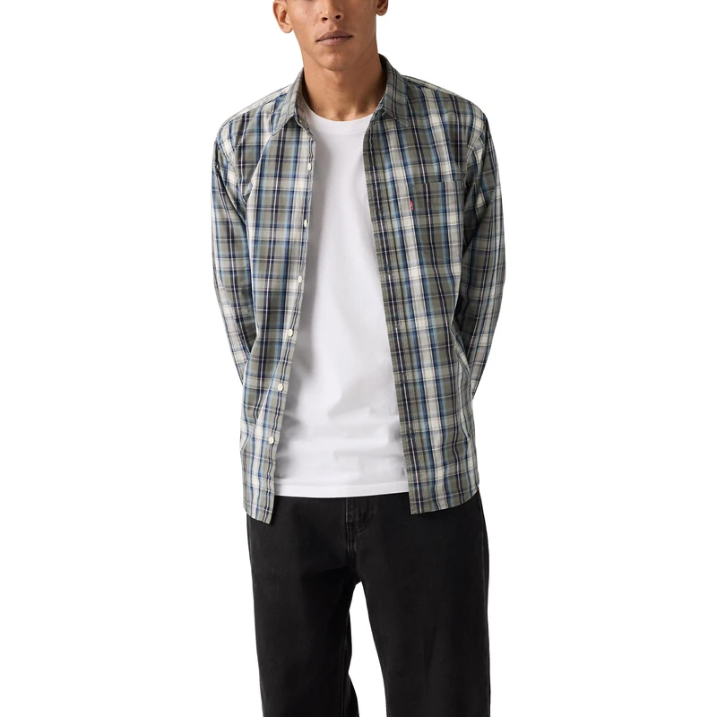 Levi's Herren Sunset 1 Pocket Standard Hemd mit Button-Down-Kragen, Jenil Plaid Dress Bl, L