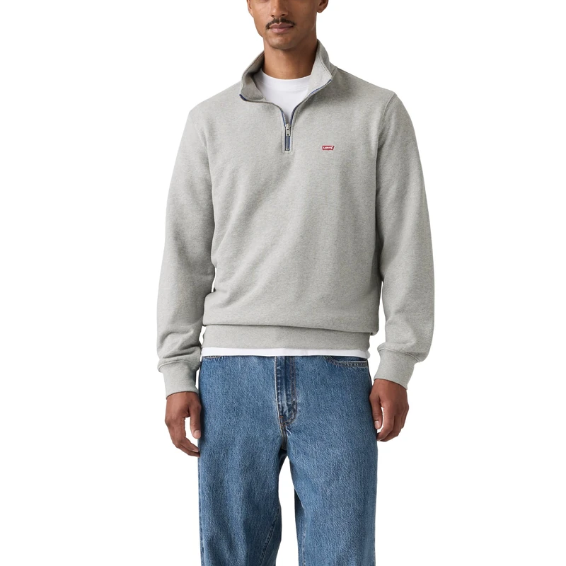 Levi's Herren Original Hm 1/4 Zip Sweatshirt, Mid Tone Grey Heathe, XL