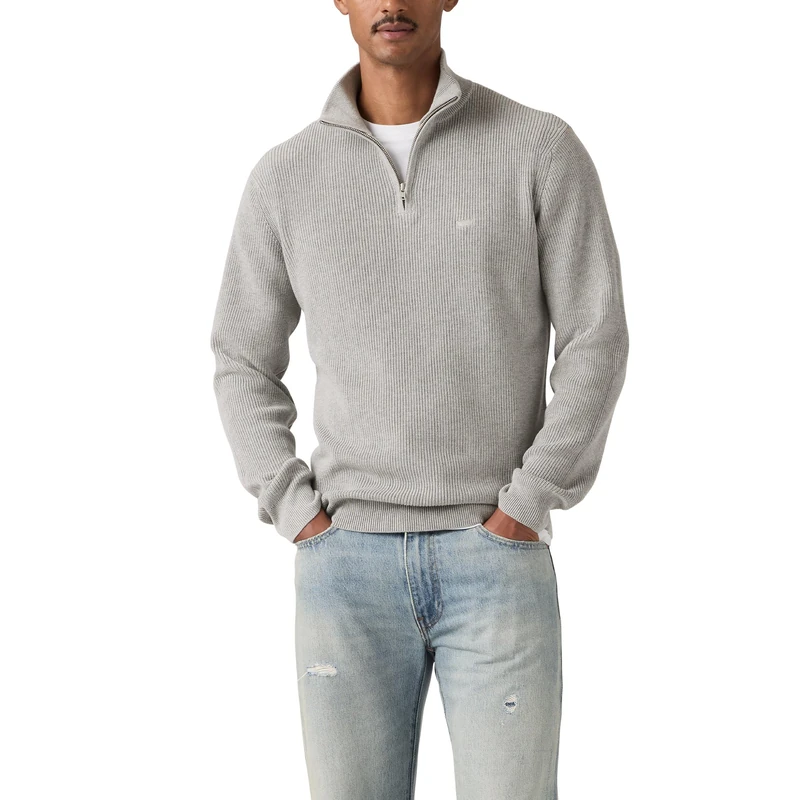Levi's Hm Quarter Zip Sweater Mid Tone Grey HEA