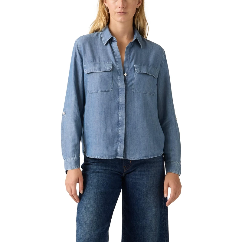 Levi's Damen Elaine Utility Shirt Hemd mit Button-Down-Kragen, Chill Girl, Large