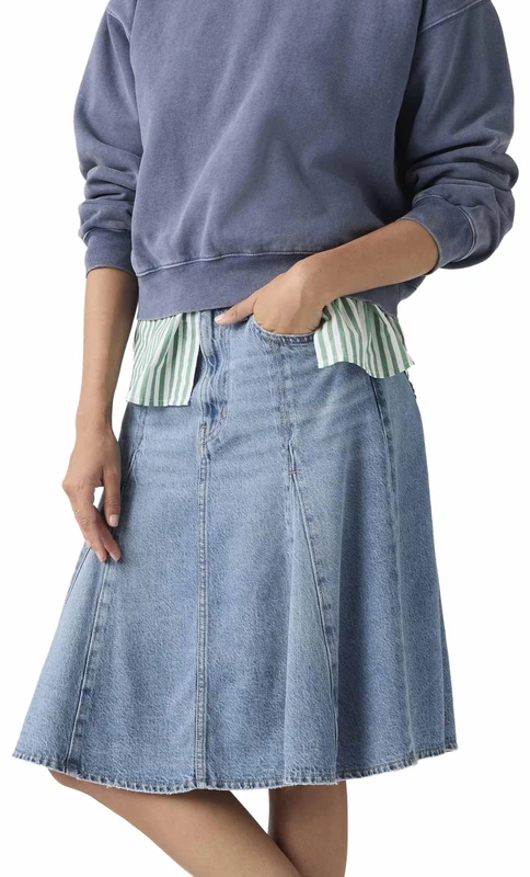 Levi's Godet Knee Length Skirt Good Grades Tenc - Image 1
