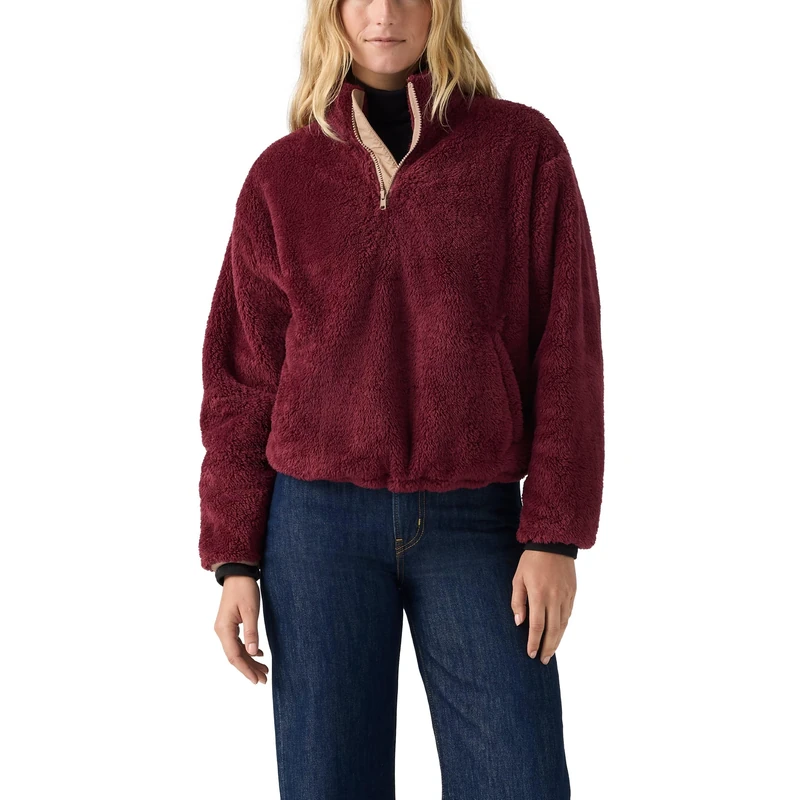 Levi's Gemma Sherpa 1/4 Zip Tawny Port