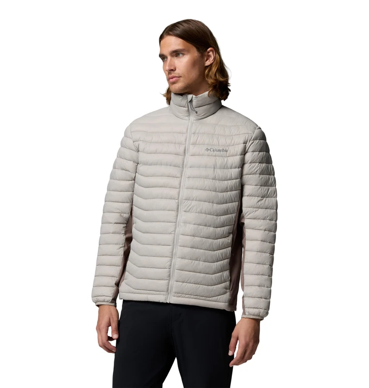 Columbia Men's Powder Pass Hybrid Jacket, Puffer Jacket, Flint Grey/Iron, Medium