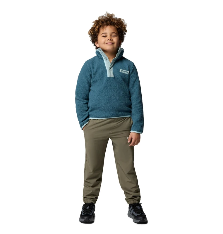 Columbia Youth Helvetia 2 Half Snap Fleece, Fleece Pull Over, Everblue/Crushed Blue, Large - Image 1