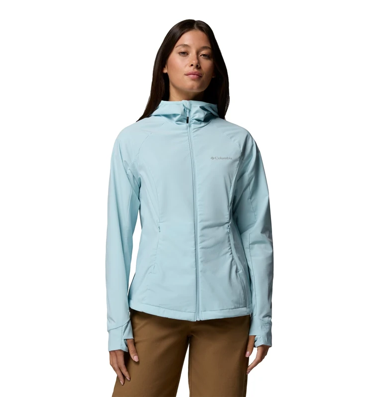 Columbia Women's Sweet AS 3 Hooded Softshell, Softshell Jacket, Marine Light, Medium