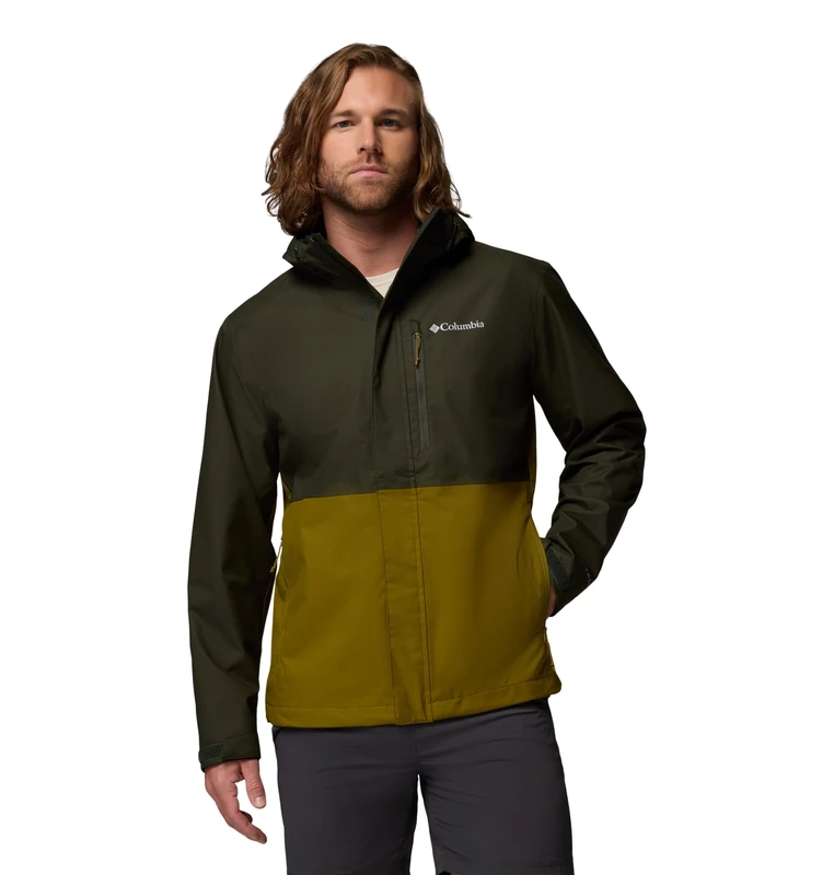 Columbia Men's Hikebound 2 Jacket, Waterproof Rain Jacket, Greenscape/Mossy Green, Medium