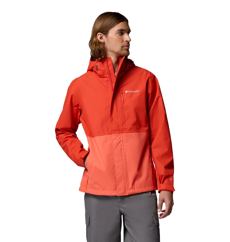 Columbia Men's Hikebound 2 Jacket, Waterproof Rain Jacket, Super Sonic/Zing, X-Large